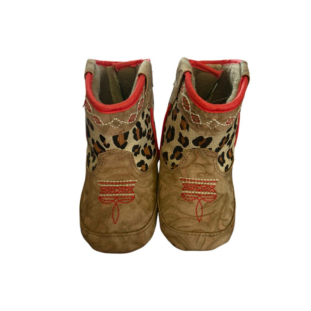 M&F Western Twister Avery Leopard Baby Bucker Boots